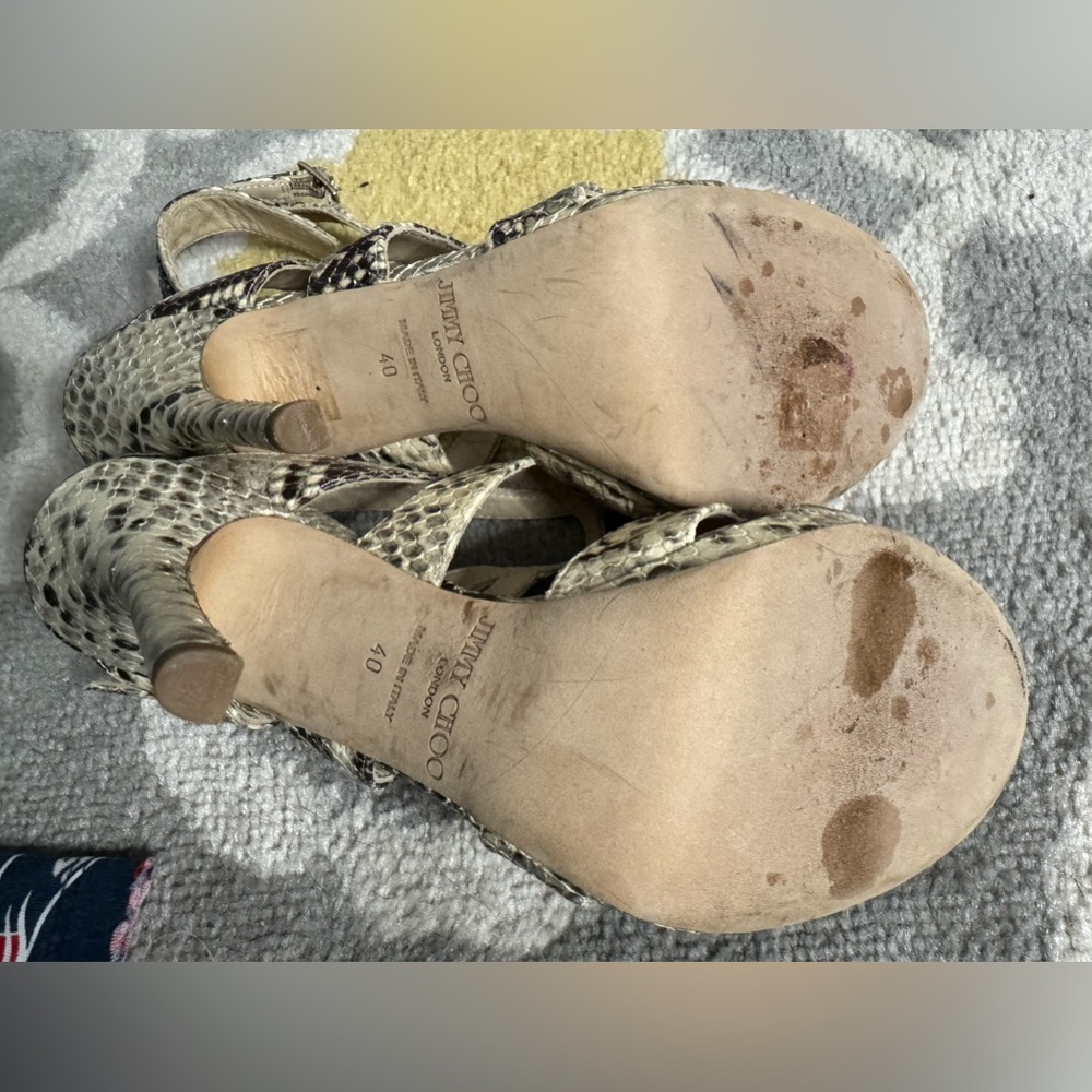 Jimmy Choo heels- snakeskin and leather size 40 - Picture 4 of 4